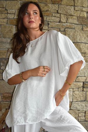 Randles Puff Sleeve Blouse White